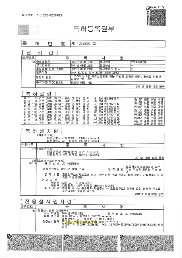 South Korea-Exclusive License10-1058230 [첨부 이미지1]